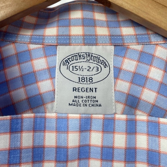 Brooks Brothers Regent Non Iron Cotton Long Sleeve Button Up‎ Shirt in Blue 15.5 - Picture 2 of 4